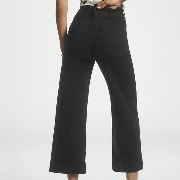 Anthropologie Maeve Colette High-Rise Crop Wide-Leg Jeans dark wash size 26 - Picture 4 of 10